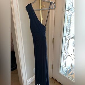 Veronica Beard Maxi One Shoulder Long Cocktail Dress Gown Size Medium $458 Black